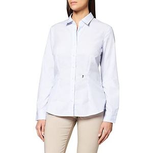 Seidensticker Slim Fit Blouse lange mouwen met kraagband strepen lichtblauw maat 40, lichtblauw, 40