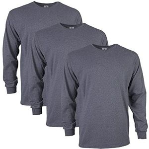 Gildan heren Ultra Katoenen T-shirt met lange mouwen, Stijl G2400, Donkere Heather, L