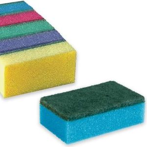 PARENCE - Absorberende afwasspons met schuurzijde – Set van 30 multifunctionele sponzen voor in de keuken – Ideaal voor vaatwerk, oppervlakken en keukengerei