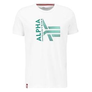 ALPHA INDUSTRIES Logo Rubber T-shirt voor heren, 09-wit, XL