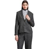 Zwart - Blazer - Fijne Wolmix - Reverskraag - Lange Mouwen