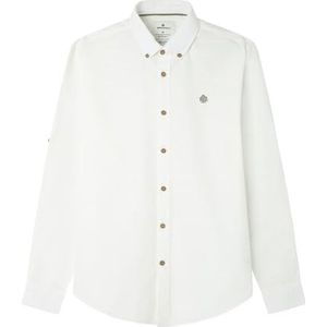 SPRINGFIELD Slub Structure Solid Herenhemd, Ivoor, S