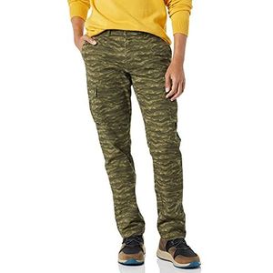 Amazon Essentials Men's Stretch-cargobroek met rechte pasvorm (verkrijgbaar in grote en lange maten), Olijfgroen Camouflage, 38W / 29L
