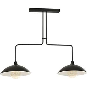 Homemania HOMAX_4900 Hanglamp, kroonluchter, plafondlamp, metaal, zwart/wit, 108 x 37 x 84 cm, 2 x E27, 60 W