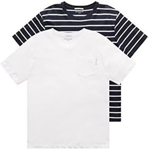 TOM TAILOR Jongens Dubbelpak T-shirt 1032150, 20000 - White, 140