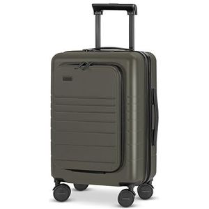 ETERNITIVE - Handbagage Koffer | Reiskoffer van Polycarbonaat & ABS | Afmetingen: 54 x 34 x 23,5 cm 33L | USB-C- en USB-A-poort | Harde Koffer met TSA-slot | Koffer met 360° Wielen | Olijf