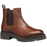 GEOX - Chelsea boots - Donkerbruin - Leer - Blokhak