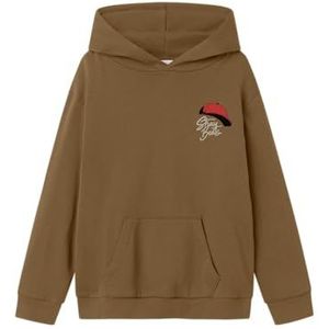 Name It - Nkmnopal Ls Nreg Sweat - Sweatshirt - Wit - Capuchon - Lange Mouwen