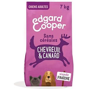 Edgard & Cooper Droogvoer voor volwassen honden, zonder granen, natuurlijk voer, 7 kg, hert en eend, vers, hypoallergeen, gezonde voeding, smakelijke en evenwichtige eiwitten