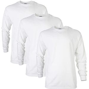 Gildan heren Ultra Katoenen T-shirt met lange mouwen, Stijl G2400, Wit, XL