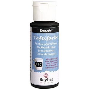 Rayher Hobby 38806000 schoolbordverf voor glas en porselein, fles 59 ml, zwart