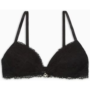 Emporio Armani Eternal Lace Padded Triangle BH Zwart, Zwart, S