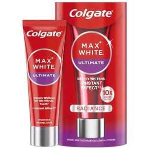 Colgate Max White Ultimate Radiance Tandpasta 75 ml, wittere tanden, verwijdert verkleuringen