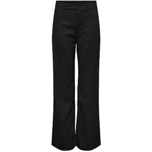 ONLY ONLHOPE-Caro EX HW Wide Linen Blend NOO linnen broek, zwart, XS/32, zwart, (XS) W x 32L