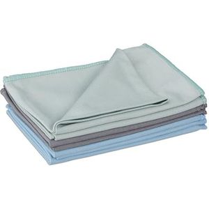 Relaxdays microvezeldoeken, set van 6, 60x40 cm, absorberen, schoonmaakdoeken, keuken, badkamer, auto, gekleurd