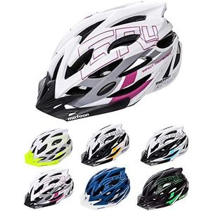 meteor® fietshelm heren dames kinderhelm MTB scooter helm helmet voor downhill scheidingshelm mountainbike inliner skatehelm BMX fietshelm jongens meisjes Fahrradhelmet bike Gruver (wit/zwart/aubergine, M 55-58 cm)