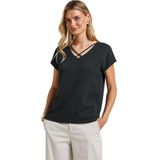 Shirttops - Pine Grove Green - Korte Mouwen - V-hals - Regular Fit