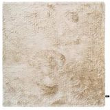 benuta Shaggy hoogpolig tapijt Whisper vierkant beige 150x150 cm | langpolig tapijt voor slaapkamer en woonkamer