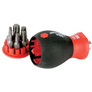 Wiha Torx 38045 Kortvormige schroevendraaier met 6-in-1 inzetbits