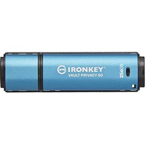 Kingston IronKey Vault Privacy 50 Drive Flash Drive USB FIPS 197 gecertificeerde & XTS-AES 256-bits gecodeerde USB-drive voor - IKVP50/256GB