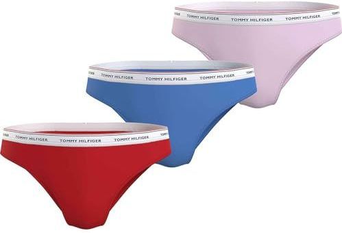 Tommy Hilfiger - Premium Essentials - Bikinibroekjes - Maroon, Grijs, Zwart - Katoen - 3 Stuks