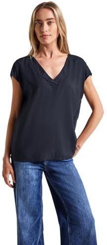 Street One - Blouse - Blauw - Dames - V-hals