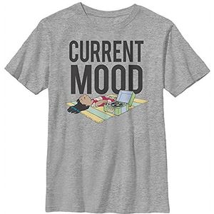 Disney Lilo & Stitch Current Mood Lilo Boy's Crew Tee, Athletic Heather, XS, Athletic Heather, XS