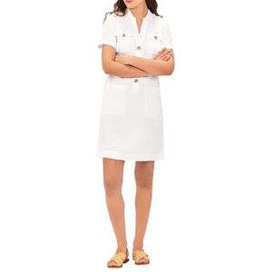 Caroll Jurk van 100% linnen, Wit, 34