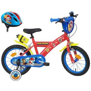 Vélo ATLAS Kinderfiets, 14 inch, Paw Patrol, uitgerust met 2 remmen, decoratieve voorplaat, jerrycan achter en Paw Patrol-helm, inclusief jongens, rood, 14