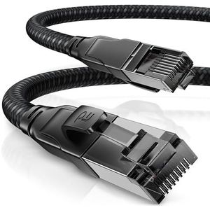 CSL - 20m CAT 7 netwerkkabel Black Series Gigabit Ethernet LAN-kabel - katoenen mantel - 10000 Mbits - patchkabel - Cat.7 ruwe kabel S FTP PIMF afscherming met RJ 45 stekker - Switch Router Modem Gaming