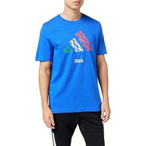 adidas Uniseks-Volwassen ITALY 3BAR LOGO GRAPHIC T-SHIRT, blue, XL