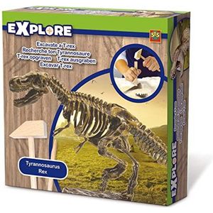 SES - Explore - T-rex skelet opgraven - opgravingsset dino - met houten beitel en hamer - Dinosaurus Speelgoed