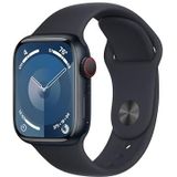 Apple Watch Series 9 (GPS + Cellular 41 mm) Smartwatch - Kast van middernacht aluminium - Middernacht sportbandje M/L. Conditie bijhouden, Saturatie-app en Ecg-app, Always-on Retina-display