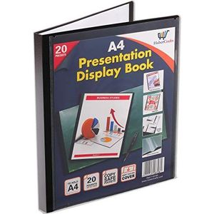 A4 20 Pocket Display Boek Presentatie Folder Portfolio (40 Views) Project Boek Certificaat Map Plastic Portefeuilles (1 Boek)