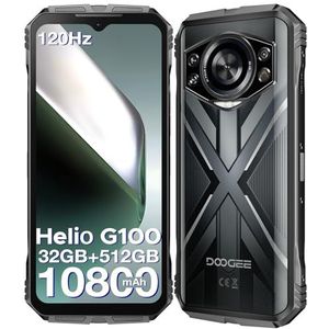 DOOGEE Scyber Pro Telephone Portable Incassable【2025】 Helio G100, 32GB+512GB/2TB,10800mAh 33W, 6.6” FHD+ 120Hz, Caméra IA 50MP+32MP, Android 14 Smartphone Incassable, BT5.2/4G Dual SIM/OTG/NFC/Face ID