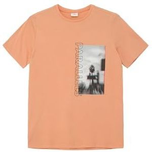 s.Oliver Jongens T-shirt met grafische print, Oranje 2110, XL