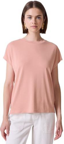 Street One Studio Dames Basic Silk-Look Shirt in Roze, in size: 34
