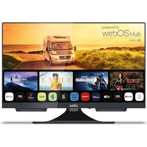 Cello C1924WS Trav 19"" inch SMART 12V Camping Travel TV frameless Triple Tuner Bluetooth ""WebOS by LG"". ""Pitch Perfect"" speaker Disney+ Netflix camper vrachtwagen boot Made in Europe [2024]