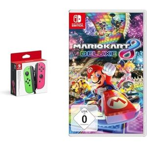 Nintendo 250037 Joy Con Paar Controleur, Neon Groen/Neon Roze (Nintendo Switch) & Mario Kart 8 Deluxe (Nintendo Switch)