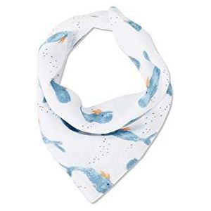 Angel Dear Bandana van bamboe en katoen met dubbele knop walvis 25x25x0.5 Balene