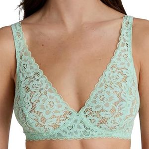 Calida Natural Comfort kanten beha voor dames, verstelbare bandjes, zonder cup, strijkloos, soft green, 70A
