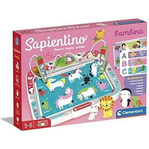 Clementoni - 16385 Sapientino meisjes - banket met activiteitskaarten en interactieve pennen, educatief spel 3 jaar, elektronisch (Italiaanse versie) - Made in Italy