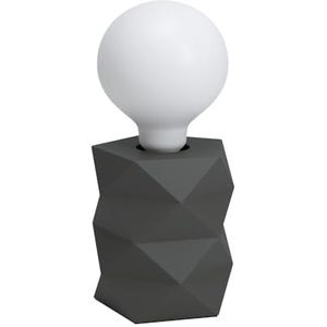 EGLO Tafellamp Swarby, 1-lichts nachtlampje in industrieel design, nachtlamp van cement in grijs, tafel lamp voor woonkamer met schakelaar, E27 fitting