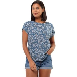 Jack Wolfskin Sommerwiese T W T-shirt, Leaves Elemental Blue, XS Dames, Leaves Elemental Blue, XS