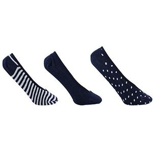 Sperry womens Padded Sole Liner Socks, 3 Pair Casual Sock, Navy, Shoe Size 5-10 US