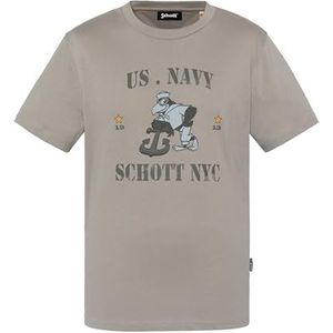 Schott NYC Tsparksley T-shirt voor heren, Grijs, L