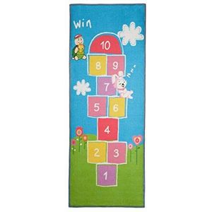 relaxdays hinkelmat, 180 x 70 cm, 10 vakjes, voor jongens & meisjes, voor kinderkamer, speelkleed hinkelbaan, gekleurd