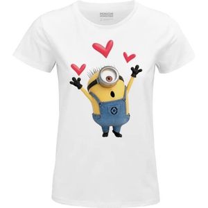 Minion Monsters T-shirt voor dames, Wit, M