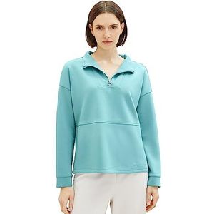 TOM TAILOR Dames Troyer Sweatshirt, 10426-zomer Teal, XL