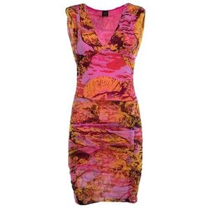 Pinko ANDROGEO jurk Retina Chemical Sea print, Nh6_multi. roze/geel, S